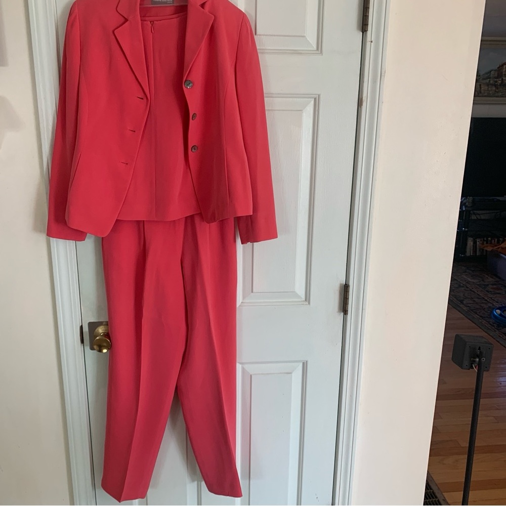 Valerie Stevens Vibrant Pink Silk 3 piece suit